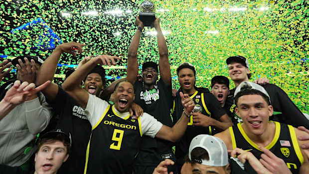 Oregon celebrating Pac-12 Championship